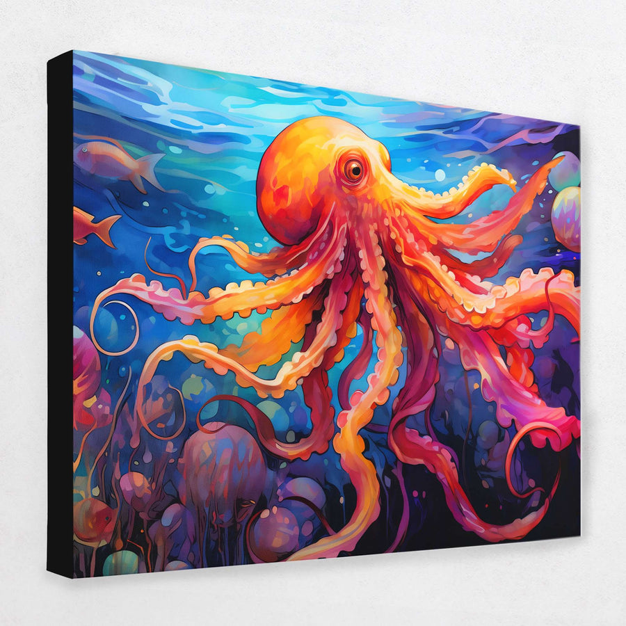 Watercolor Octopus in a __flatart__