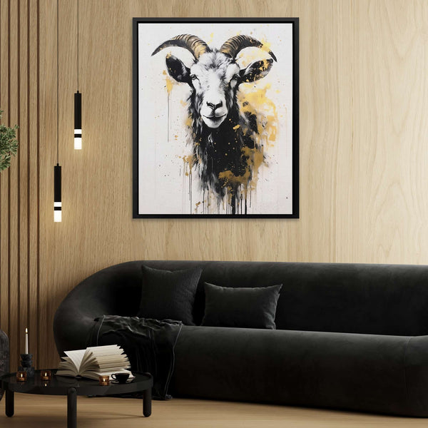 White Goat in a room