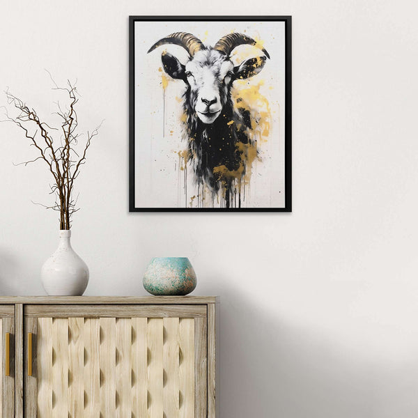 White Goat in a room
