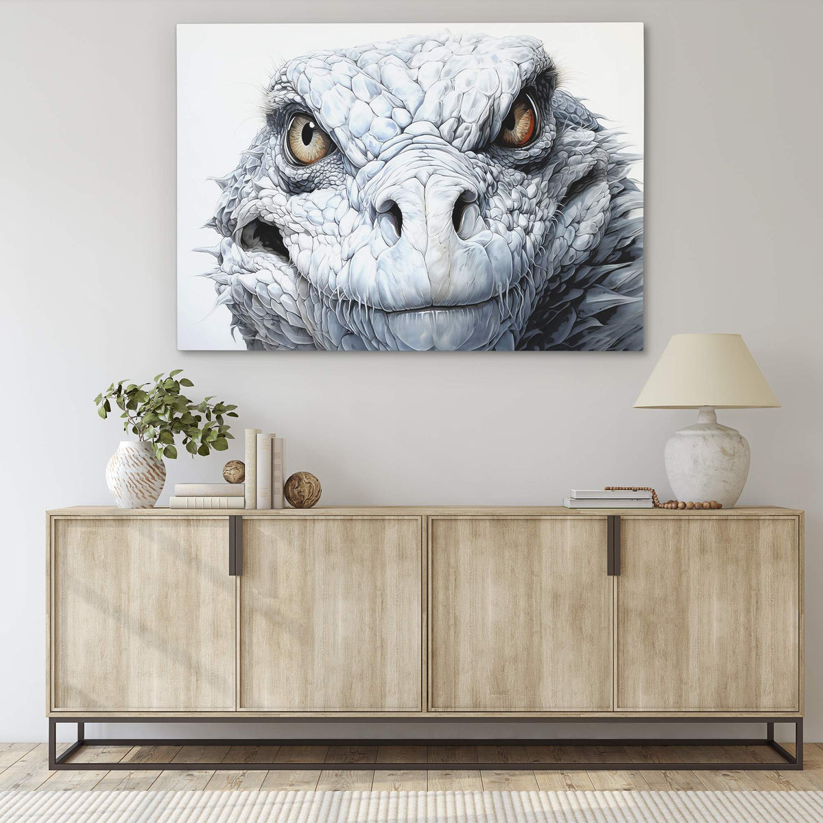 White Komodo Dragon - Luxury Wall Art