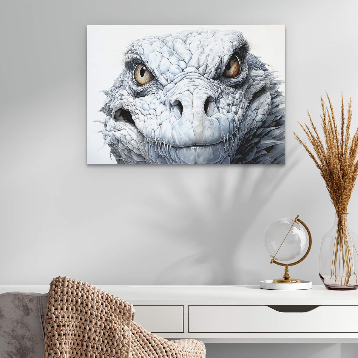 White Komodo Dragon - Luxury Wall Art