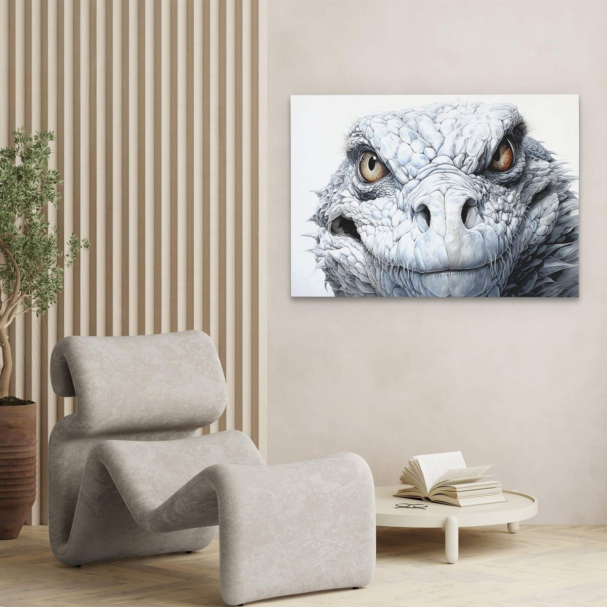 White Komodo Dragon - Luxury Wall Art