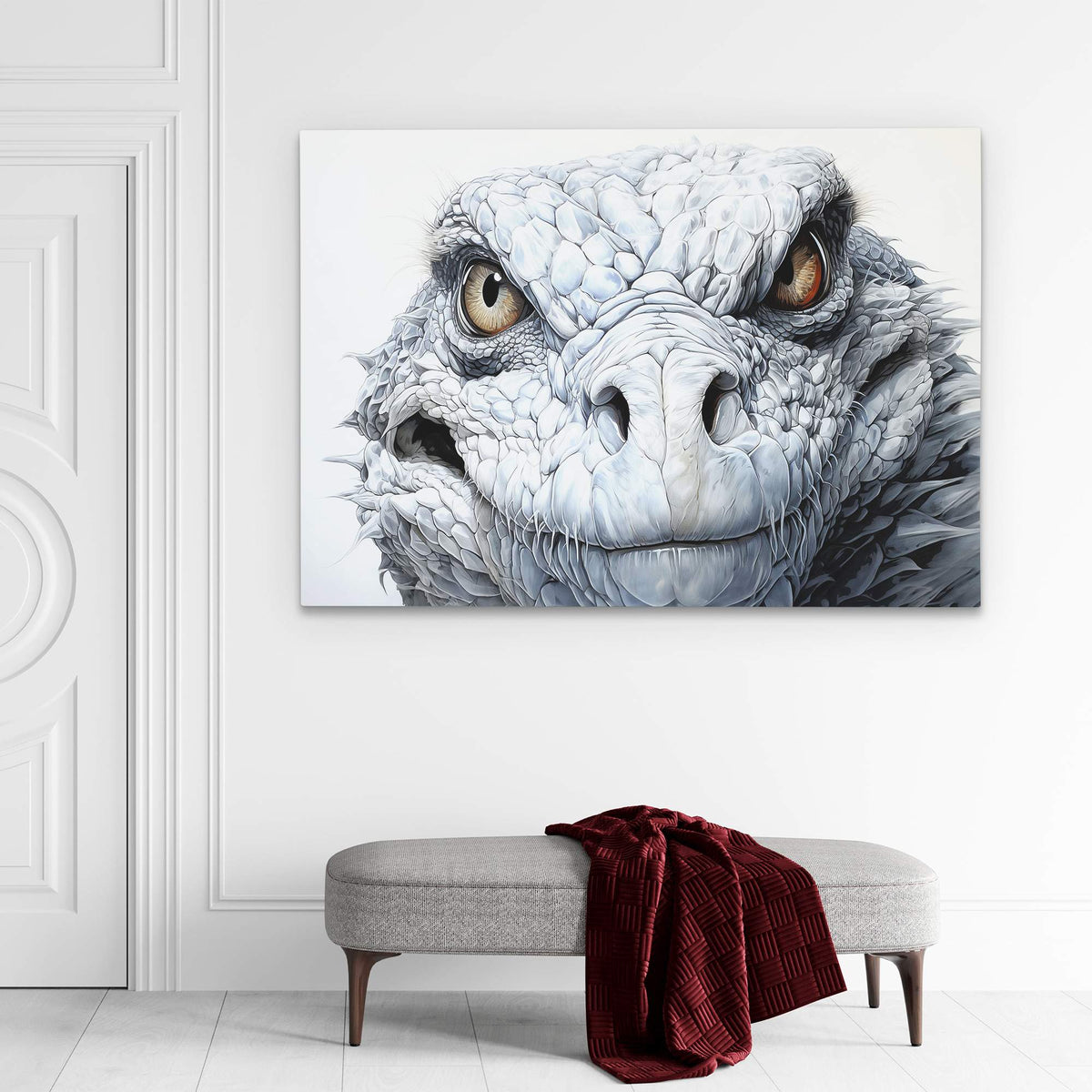 White Komodo Dragon - Luxury Wall Art