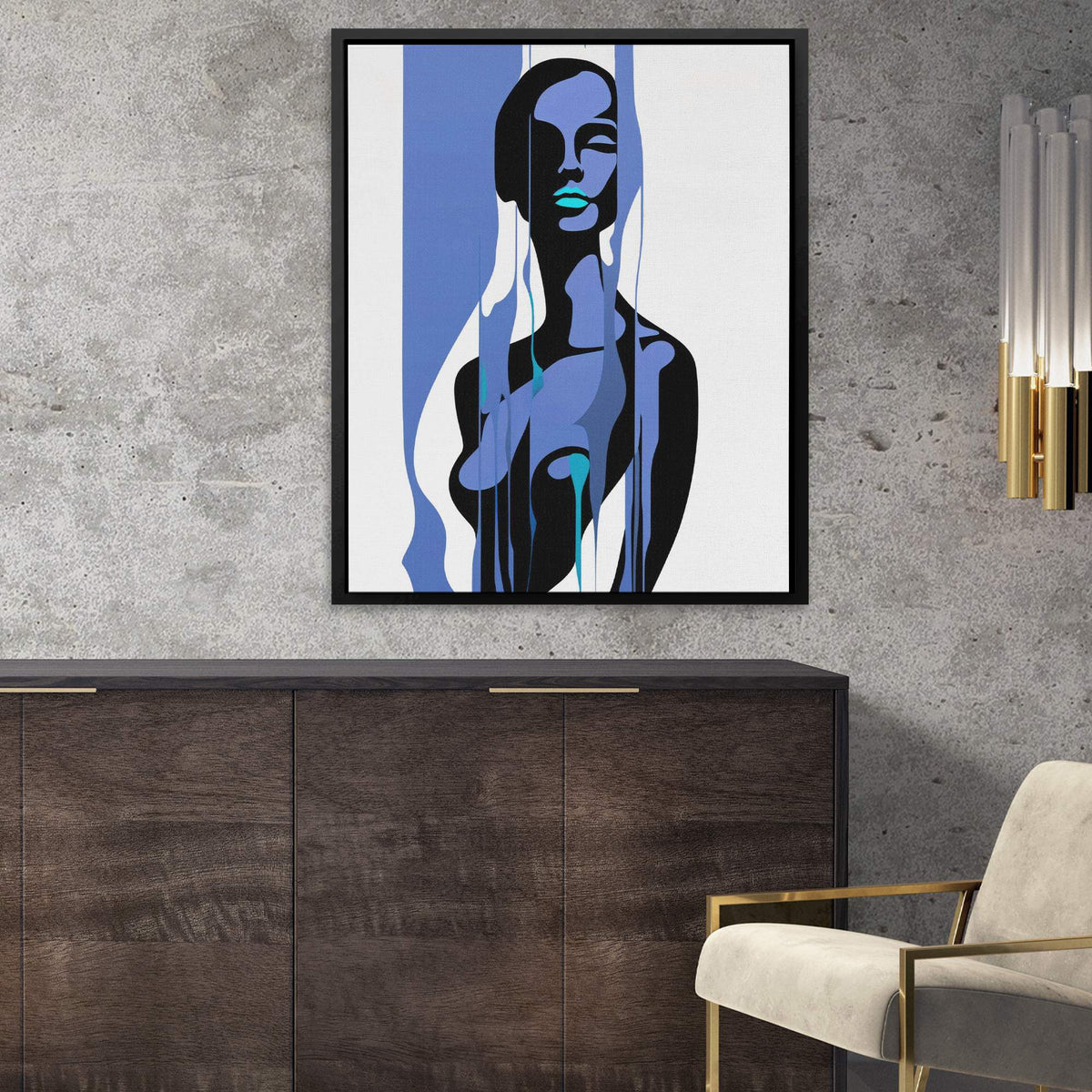 Woman's Blue Form - Luxury Wall Art