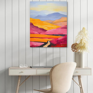 Yellow and Pink Hills - Luxury Wall Art