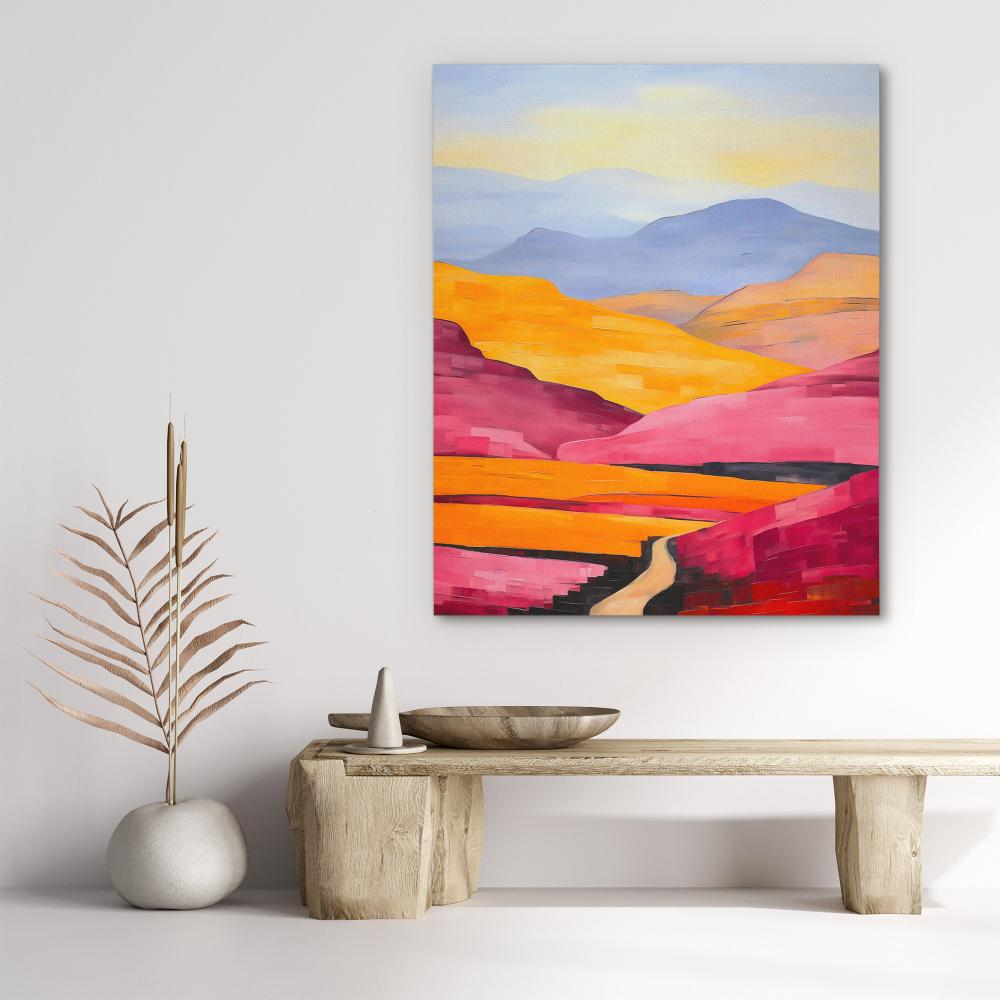 Yellow and Pink Hills - Luxury Wall Art
