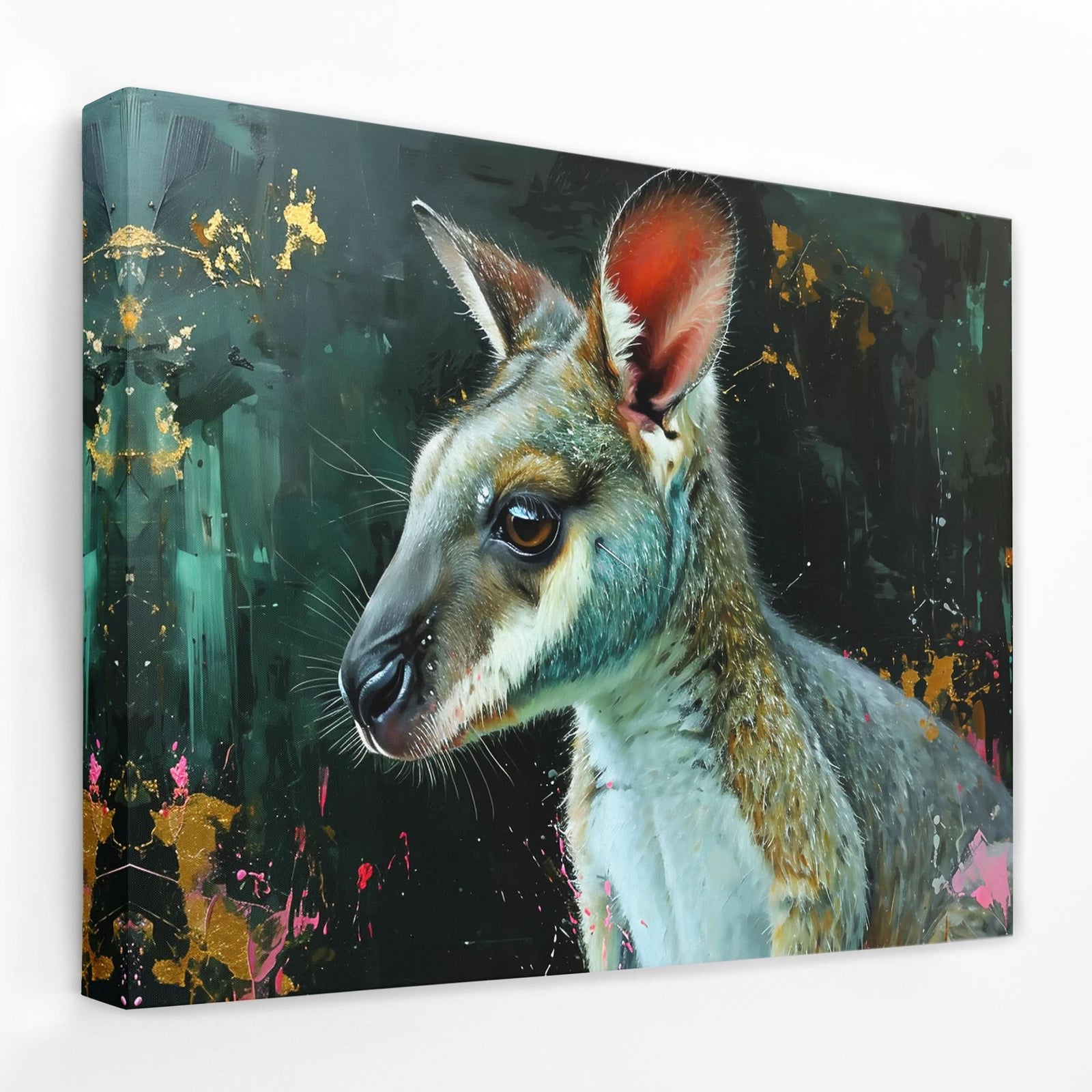 Young Kangaroo - Animals Canvas Wall Art